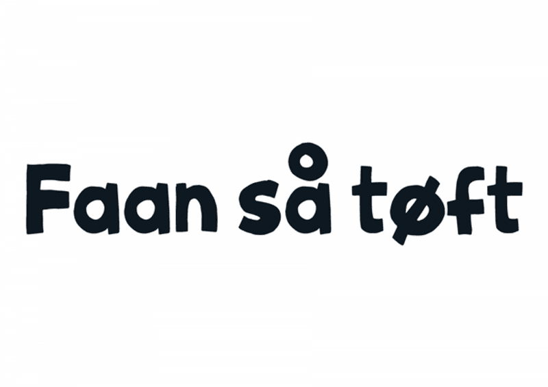 Faan så tøft klistremerke 20cm